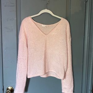 Light pink furry long sleeve shirt